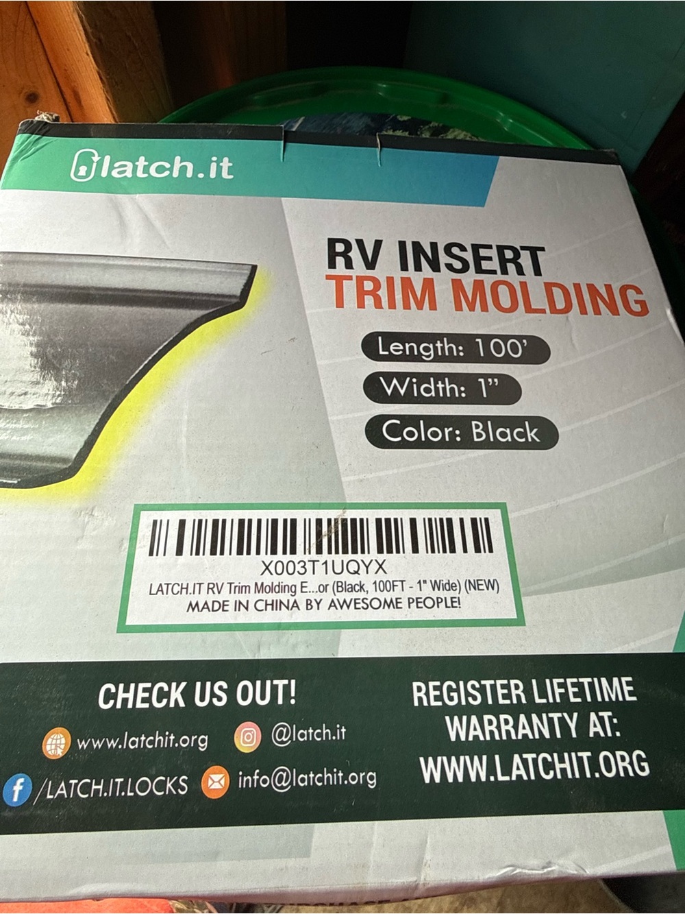 100' BLACK RV INSERT TRIM MOLDING - Picture 2 of 2